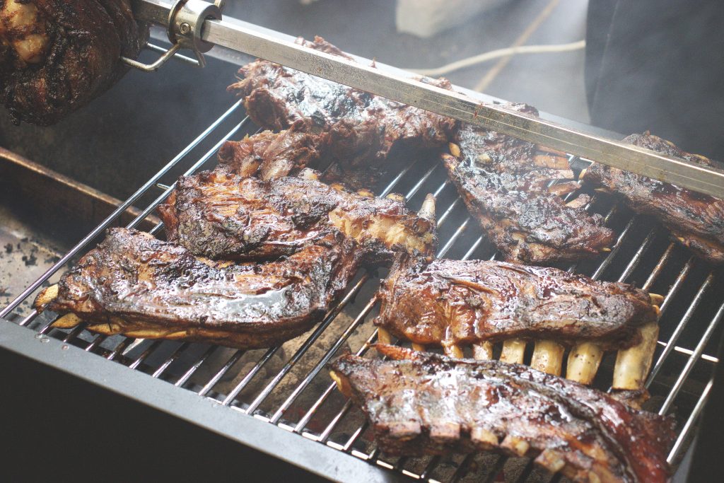 Lamb on the barbeque.